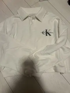 Calvin Klein Jeans 長袖ポロシャツ S ホワイト