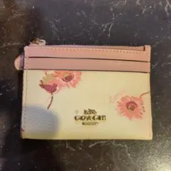 COACH 花柄コインケース IDウィンドウ付き