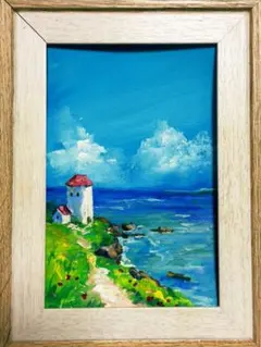 A4サイズ　絵画　黄金色の海　micchan作 絵画 空 micchan作 - メルカリ