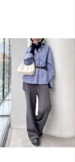 L'Appartement Knit Straight Pants グレー