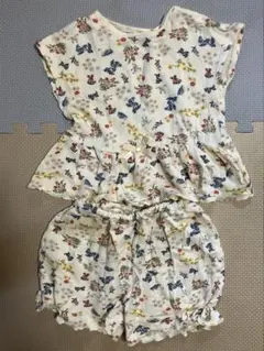 花柄蝶プリント 110