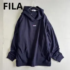 【フィラ】パーカー　プルオーバー　メンズ　ネイビー　スウェット　カジュアル（L）