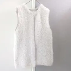 美品Lサイズ■QVC■CARRIERE 　キャリール QVC　ふわふわジレベスト