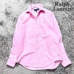 ラルフローレン　オックスフォードシャツ ポニー刺繍 ピンク M相当 美品