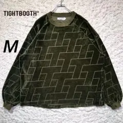 『完売』　タイトブースプロダクション　ロンT 総柄　ベロア　グリーン　【M】