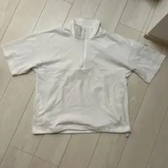 GU ホワイト ハーフジップ トップス