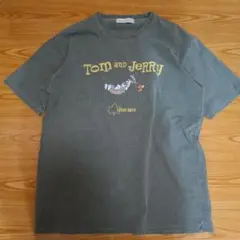 トム＆ジェリー TシャツLOGOS DAYS・カーキ・ピグメント加工ヴィンテージ
