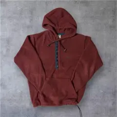 90s L.L.Bean フリースアノラックパーカー 刺繍ロゴ USA製