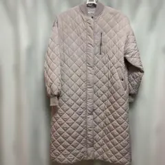 RADIATE キルティングロングコート グレージュ ノーカラー　9号