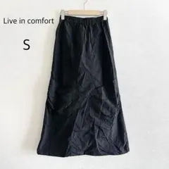 Live in comfort ワークスカート 撥水 ブラック S ナイロンのサムネイル