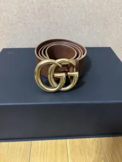 GUCCI ブラウンレザー GGロゴベルト