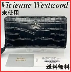 未使用 Vivienne Westwood 黒 長財布 ウロコ 人気 ワニ革風 - メルカリ