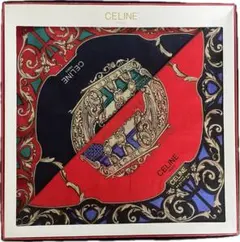 新品　セリーヌCELINE ハンカチ レッド/ネイビー　2枚セット