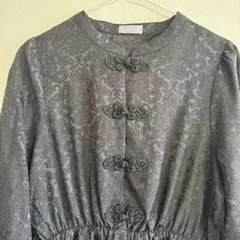 アクシーズファムポエティック　ジャガード織チャイナワンピース　黒