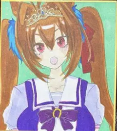 ウマ娘 ライスシャワー 手描きイラスト色紙 - メルカリ