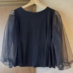 【美品】AS KNOW AS PINKY ブラック シースルー袖 トップスのサムネイル