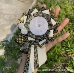 ロゼット 54mm~57mm 推し活 痛バ デコ 黒 ブラック