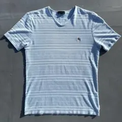 00s BURBERRY BLUE LABEL パイル ボーダーVネックTシャツのサムネイル