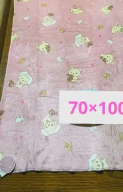 ③リラックマ　コリラックマ　マルチクロス　裏ボアブランケット　膝掛け　ピンク