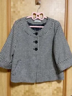 美品　THEORIA 千鳥柄ショートコート　卒園式　卒業式　入園式　入学式