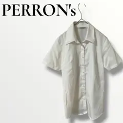 PERRON's パーソンズ　ホワイト 半袖シャツ　Yシャツ　Sのサムネイル