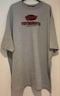 VETEMENTS 18SS サイドスリットロゴ Tシャツ XS グレーのサムネイル