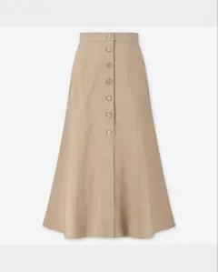 ユニクロ UNIQLO チノフロントボタンロングスカート ベージュのサムネイル
