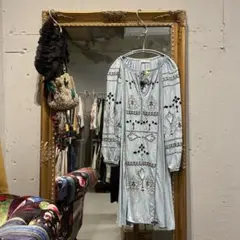 @ フォロー感謝割 ZARA ザラ ベーシック 刺繍 花柄 ワンピース デニム