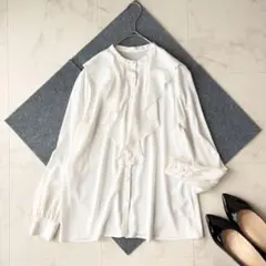 美品✨《アナイ》サテンアムンゼン フリルブラウス 36