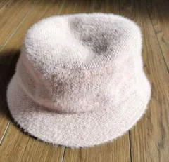 【新品未使用品】タグ付　イノブン　シャギーバケットハット　ピンクベージュ　フリー