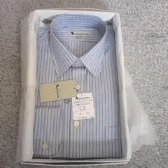 AQUASCUTUM 青ストライプ ワイシャツ 40-78