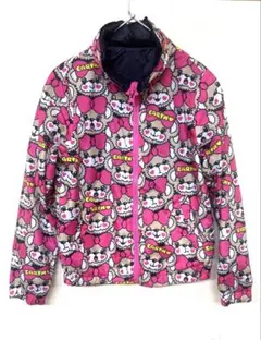 アースマジック マフィーちゃん 総柄 ジップアップ ナイロンジャケット 140