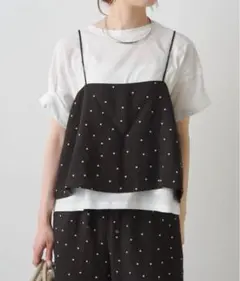 《新品タグ付き》ピュアルセシン ドット柄ビスチェ+Tシャツセット 2点セットのサムネイル