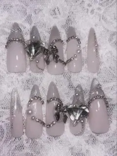 ネイルチップ 量産型 フレンチガーリー ワンホン バレエコア マグネット