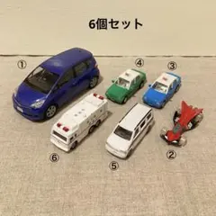 ミニカー 6個セット　TOYOTA Ractis・ホットウィール・トミカ救急車のサムネイル