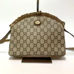 GUCCI Plus グッチ GG PVC レザー フリル ショルダーバッグ