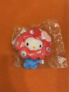 万博会場限定ミャクミャク　ハローキティ ぬいぐるみ カラビナ付き