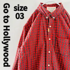 【希少03】Go to Hollywood ギンガムチェックシャツ 赤 美品