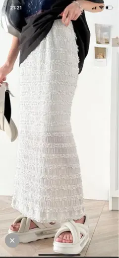 ジャガードレースタイトスカート(ロング丈)