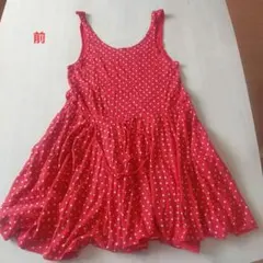 ワンピース　ノースリーブ ドット柄 レッドのサムネイル
