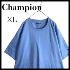 Champion チャンピオンワンポイントロゴXLライトブルー Tシャツシンプル