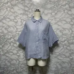 23区【洗える】LIBECO バンドカラー シャツ リネン 38 - メルカリ