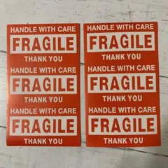 ステッカー6枚Fragile/Thank you/Handle with car