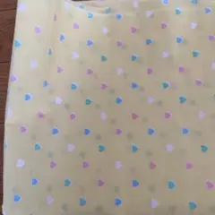 ハート柄綿生地 イエロー
