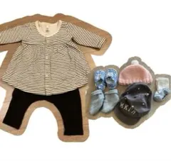 セット　プチバトー上下レギンス　帽子　靴下　靴　綿100% ダブルカーゼ　gap