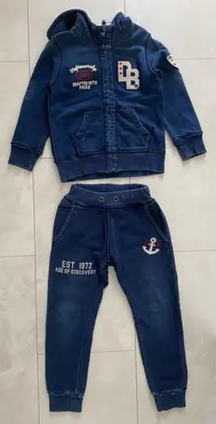 ☆美品☆ ミキハウス　ダブルビー インディゴデニム風パーカー☆パンツ　120