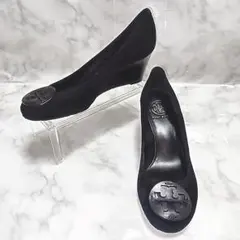 TORY BURCH Sally◆黒◆スエード◆ウエッジソール◆パンプス◆24㌢のサムネイル