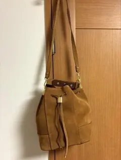 zara bag バッグ 革 ブラウン レザー バケットバッグ