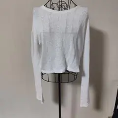 ZARA ホワイト クロップドニット長袖