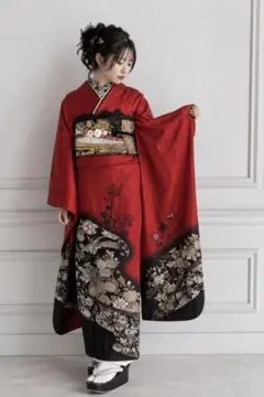 美品 正絹 本桶絞り 京友禅振袖 7点フルセット パールトーン加工済 S 
